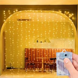 3/6m Curtain LED String Lights Garland Battery Power Festoon 8 Modes Fairy Garland Lights Christmas Decoration for Bedroom Home