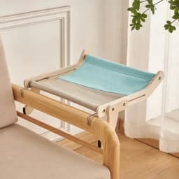 1pc Cat Window Hammock, Wooden Frame Hanging Cat Lounge Bed, Detachable Cat Basking Platform Window Seat Shelves
