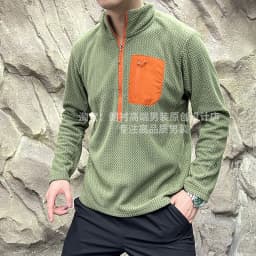 Quick Dry Half Zip Sweater Couple Outfit Z Shaped Weave 280g Polyester Fiber Outdoor Style Breathable Autumn Winter Hoodie