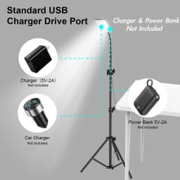 VN 1680 Lumen Portable LED Work Lights with Stand Telescoping Tripod Outdoor Light Powered by USB 5V Camping Lanterns