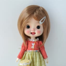 JD762 Natural curls Mid long doll wigs that can be tilted and self trimmed with bangs Full sizes Doll Accessories