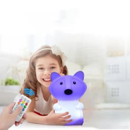 Touch Sensor Rabbit Night Light Remote Control 9 Colors LED Dimmable Timing Rechargeable Silicone Animal Lamp for Kids Baby Gift