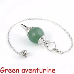 Reiki Healing Chakra Pendulum Pendants Lucky Crystal Quartz Stone Pendulum Pendant With Silvery Ball Chain Hypnosis For Necklace