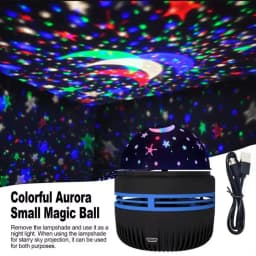 LED Starry Sky Projector Light with Remote Control USB Colorful Christmas Night Light for Magic Ball Stage KTV Room Decorations