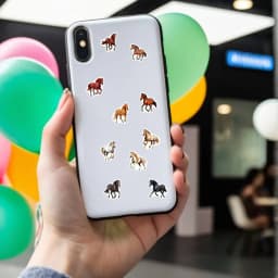 500Pcs /1 Rolls 2.5cm/1inch Running Ggalloping Horse Shaped Sticker Decoration Gift Box Sticker Label Stationery Sticker