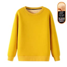 Men's Fleece Lined round Neck Sweatshirt Loose Long Sleeve T-Shirt Thickened Lamb Velvet Warm Winter Base Layer Shirt