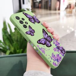 Purple Butterflies Case For Samsung A56 A54 A36 A34 A26 A24 A17 A16 A14 A73 A53 A33 A13 A72 A52 A32 A15 A25 A35 A22 A07 A06