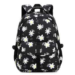 Large Capacity School Backpack for Girls Elementary Middle School Bags Purple Bookbag Student Flower Backpack with Many Pockets