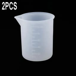 100ML Silicone Measuring Cup Graduated Beaker Epoxy Resin Glue Tools Reused Silicone Round Stirring Rod Measuring Tools