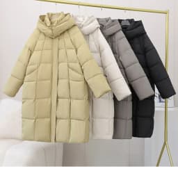 Winter Warmth Women's Mid-Length Down Cotton Jacket Over-the-Knee Parkas New Loose Quilted Coat Thickened Outerwear Trendy Tops