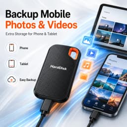 Compact External Hard Drive 1TB 2TB Portable SSD USB3.1 Type-C Backup Storage for Laptop MacOS Phone