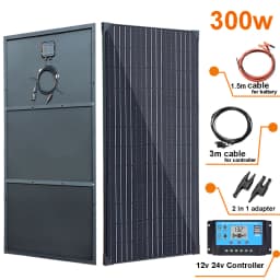 450W 300W 150W Rigid Solar Panel Kit 12v Solar Charging Panels Aluminum Frame Photovoltaic System, for Home Outdoor RV Roof