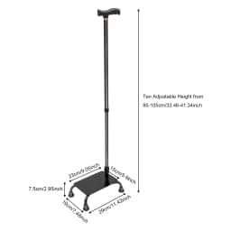 Safe Pedal Stairs Cane, Non-slip Crutches, Walking Stick Stair Lift Aid 4-legged for Elderly Seniors Adjustable 85-105cm