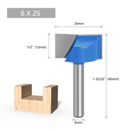 LAVIE 1pc 6mm Cleaning Bottom Bit Straight Router Bit Set Clean Milling Cutter Woodworking Power Machine-C C06006