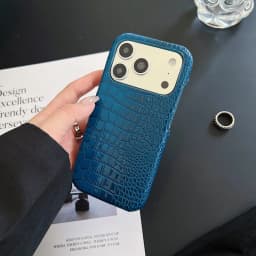Crocodile Patterned PU Leather Glossy Case For iPhone 18ProMax 17 16 15 14 Pro Max Plus 13 12 11 Luxury Creative Frameless Cover