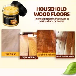80ml natural beeswax with sponge, unscented type for furniture, floor, etc., essential wooden care for home, simple packaging