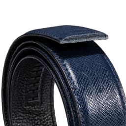 3.5cm wide Luxury Leather Belts for Men Automatic Buckle Blue Men's Belt without Buckle 130CM