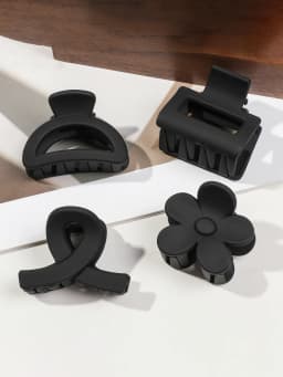 5Pcs Multistyle Small Flower Hair Claw Clips for Women Girl Rectangle Jaw Clip Hair Accessory Semicircle Barrettes for Thin Hair