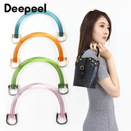 2/4Pcs U-shaped Plastic Bag Handle Acrylic Transparent Purse Frame Kiss Clasp Women Handbag Woven-bag Replace Bags Accessories