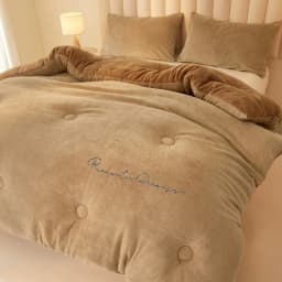 Thickened Warm Milk Velvet Winter Quilt Soft Comfort Double Sided Plush Comforter Queen King Fluffy Warmth Thick Blanket for Bed