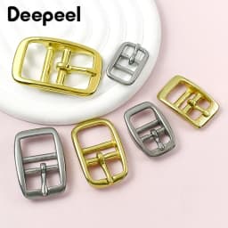 2Pcs Stainless Steel Belt Buckle Solid Brass Pin Buckles Bag Strap Belts Adjuster Slider Clasp DIY Leather Craft Accessories