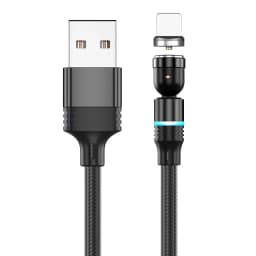 AUFU 3 in 1 540 Rotate Magnetic Type C Cable Micro USB Magnet Fast Charging Cable With LED For iPhone Xiaomi Huawei Samsung POCO
