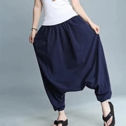 Plus Size Cotton Linen Solid Harem Pants Women Elastic Waist Casual Lantern Trousers 2026 New Pantalon Femme Harakuju Clothes
