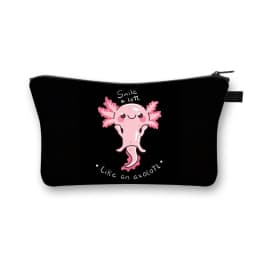 Cute Animal Sea Otters Axolotl / Ferret Pattern Cosmetic Bag Women Makeup Bags Zipper Cosmetic Cases Girl's Lipstick Holder Gift