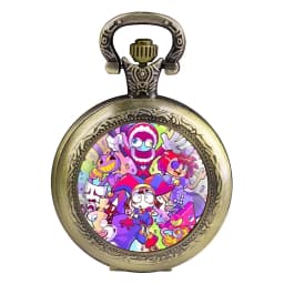 The Amazing Digital Circus Dome Quartz Pocket Watch Vintage Men Women Necklace Pendant Creative Clock Gifts Reloj De Bolsillo