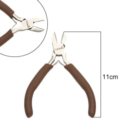 1Pc 11/12.5cm Long Brown Handle Plier Bent Round Needle Nose Cutting Wire Pliers For Jewelry Making Tool Diy Jewelry Accessories