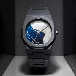 Classic Middle Eastern Arabic Numeral Dial Blue Gold Quartz Watch for Men's Casual TPU Plastic Waterproof Watch Can Customize