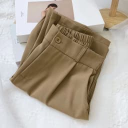 JOEVILU Women's High Waist Straight Ankle Pants Summer Minimalist Office Pants Fluid Silky Tapered Trouser Multi Options Clothes