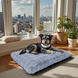 Fluffy Dog Crate Bed for Extra Large Dogs, Plush Faux Fur Crate Pad, Calming Anti Anxiety Dog Bed, Washable Soft Warm Crate