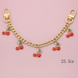 DIY Zinc Alloy Bag Hanging Chain with Cherry Pendant Detachable Shoulder Bag Carrying Chain Handbag Extension Chain for Woman