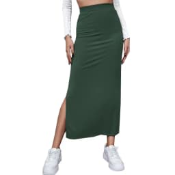 Summer 2026 New High-Waisted Girls Buttocks Split Long Skirt Sexy Spice Girl Pure Sensual Woman in the Long-Ribbed Skirt