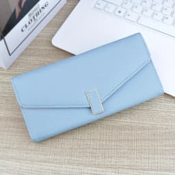 Classic Solid Color Long Wallet, Trendy Women's Credit Card Holder, Simple Coin Purse