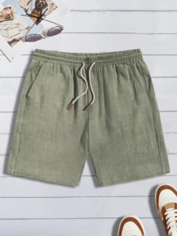 Summer Thin Linen Shorts for Men, Loose and Casual, Five-Inch Pants, Cotton and Linen, Breathable, Suitable for Beach and Sports