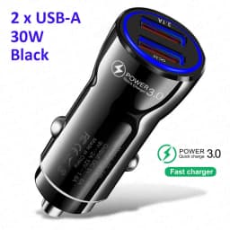 MZX 60W Smart Car Charger PD Type C Quick Dual USB A Fast Charging 12V 12 V Volt Cigar Lighter Ultra QC Charge Mobile Cell Phone