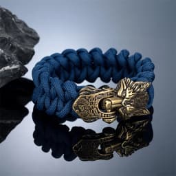 Vintage Vikings Wolf Survival Rope Bracelet for Men Bronze Stainless Steel Clasp Charm Norse Runes Handmade Male Women Jewelry