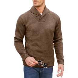 Autumn Mens Long Sleeve Half Turtleneck Sweaters Button Neck Solid Color Winer Warm Sweatshirts Breathable Pullover Men