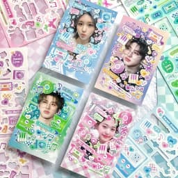 Korean Style Sticker Set For Kpop Photocards, Journaling & Toploader Deco - Premium Quality - Cute Ribbon Star Dialog Box & More