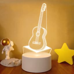 New 3d Illusion Baby Night Light Musical Note Hologram Nightlight for Home Decoration Usb Lamp Musical Souven warm white lights