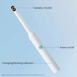 WiFi Oral Endoscope Wireless Visual HD Borescope with 8 LED Light Handheld Oral Care for iPhone, Android