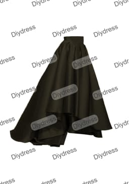 Women's High Low Elegant Prom Party Skirt A-Line Pleated Front Short Back Long Satin Skirt With Pockets For Evening Gown