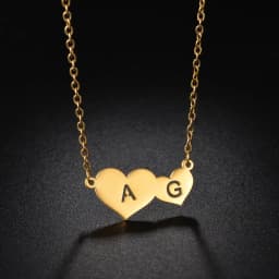 Atoztide Personalized Custom Name Necklaces for Women Double Initials Letters Pendant Stainless Steel Link Chain Jewelry Gift