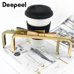 1-5Pcs Deepeel 20cm Metal Bag Handle Square Purse Frame Smooth Kiss Clasp with Screw Handbag Sewing Bracket Bags Accessories