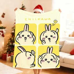 Kawaii C-ChiikawaS Cute Blanket Soft Throw Blanket for Home Bedroom Bed Sofa Picnic Travel Office Rest Cover Blanket Gift
