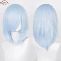 40cm Medium Basic Anime Cosplay Wig Bang Blond Black White Red Pink Green Brown Gold Blue Heat Resistant Synthetic Hair Wigs