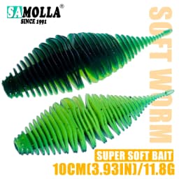 SAMOLLA Worm Silicone Soft Lure Fishing Lure Bellows Gill Artificial Pike Bass Swimbait Rig For Fishing Baits leurre souple