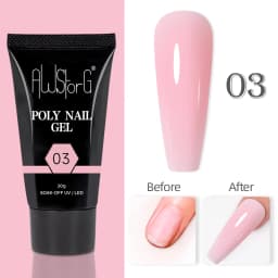 AWStorG Hema Free Poly Nail Gel 30ML Acrylic Gel Finger Extension Transparent Nail Art Extension Quick Building Soak Off UV